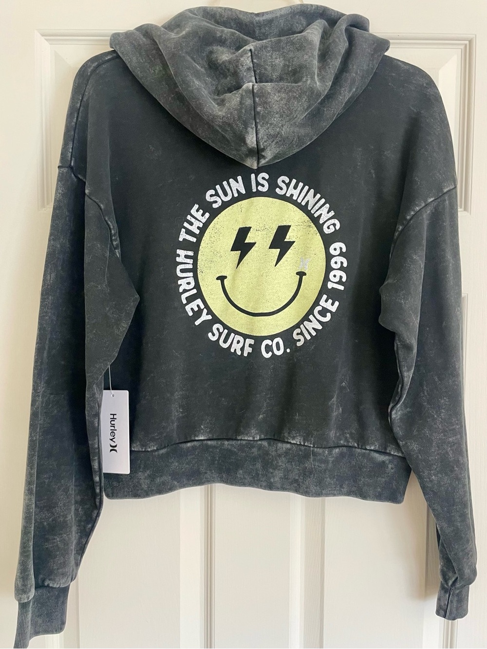 Hurley Sunshine Smiley Zip Up Hoodie Sweatshirt